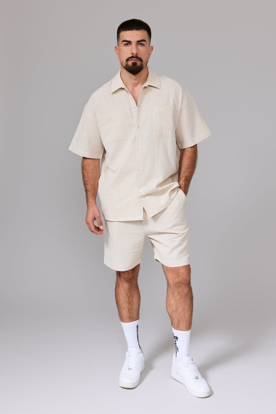 Men’s Linen Shorts - Beige
