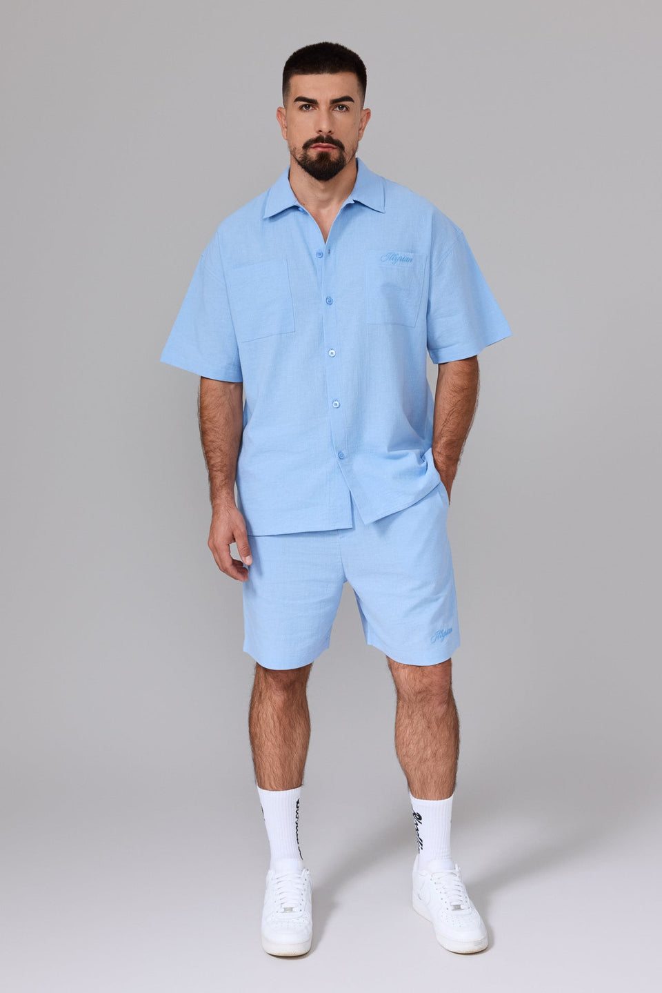 Men’s Linen Shorts - Blue