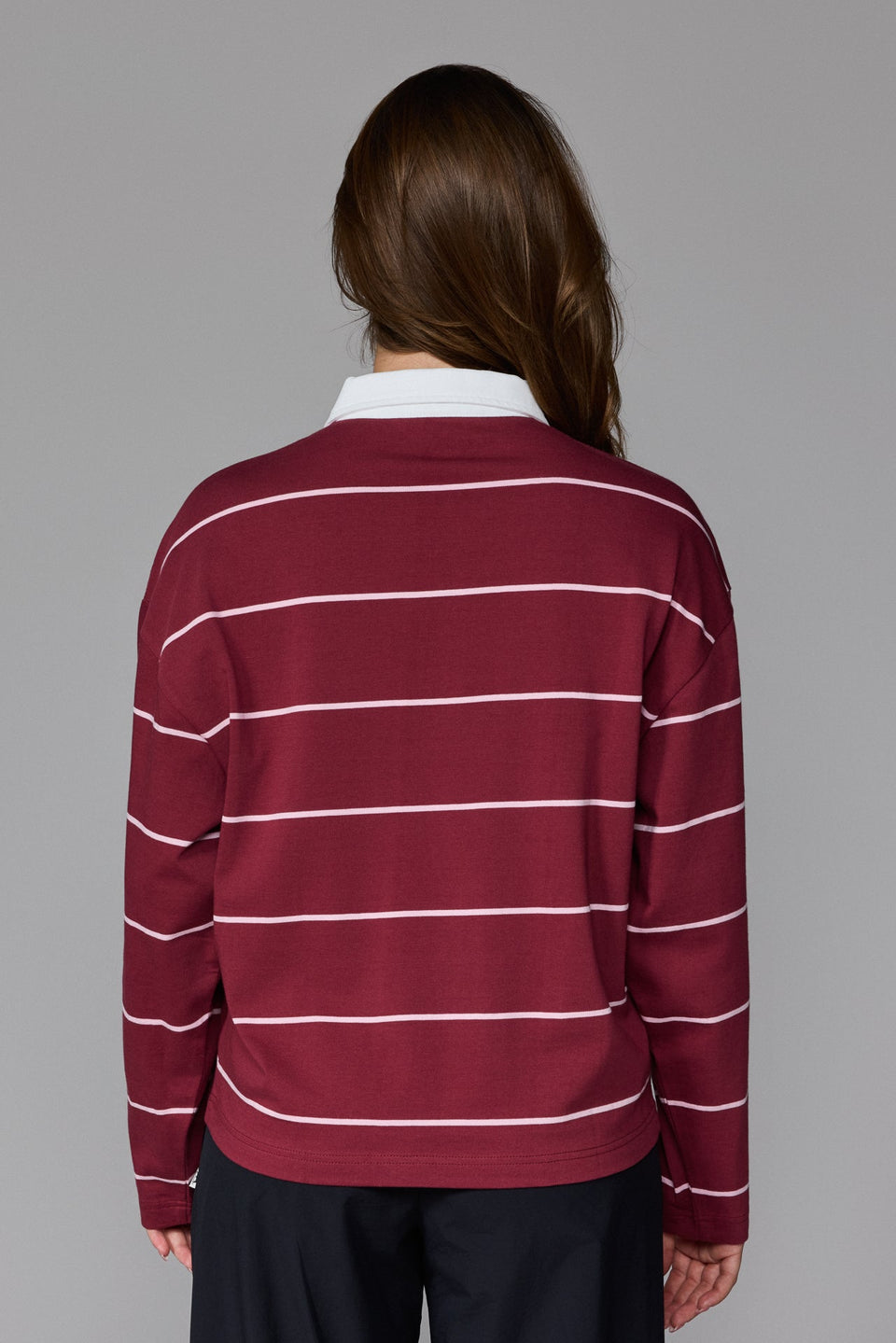 Women's Polo Long Sleeve - Striped