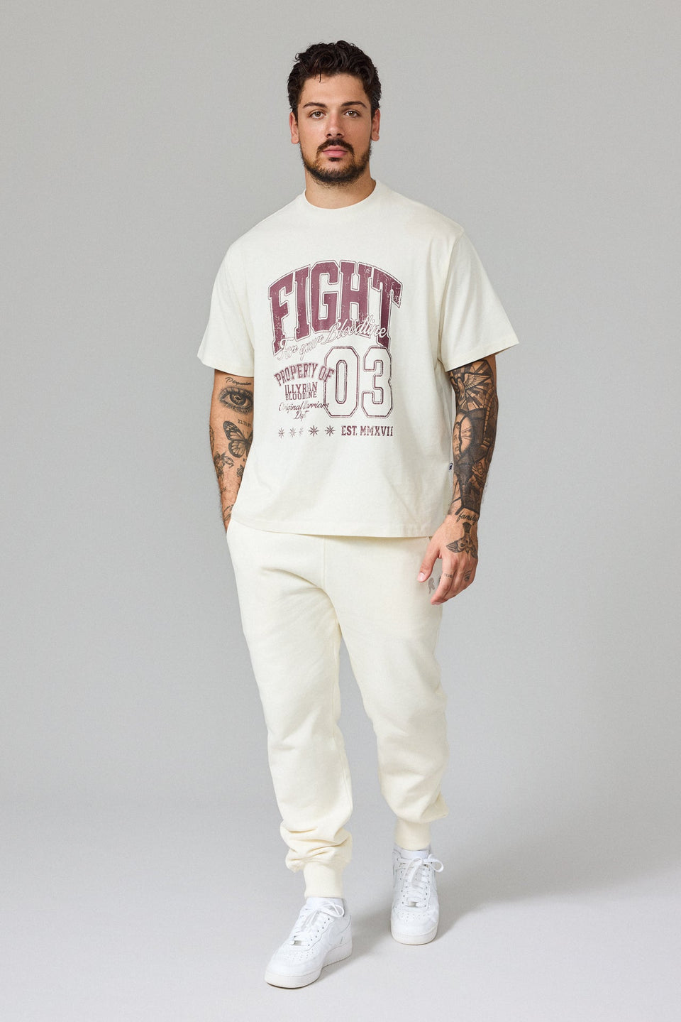 Illyrian Fight Print T-shirt - White