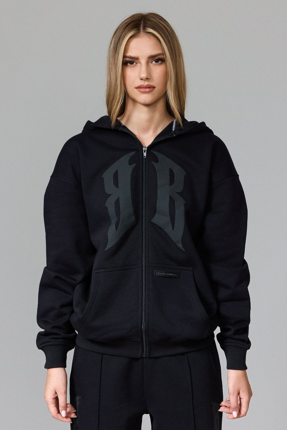 IB Zipped Hoodie - Black