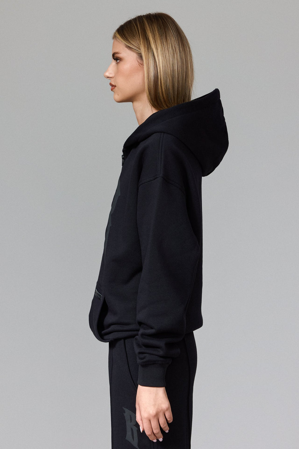 IB Zipped Hoodie - Black