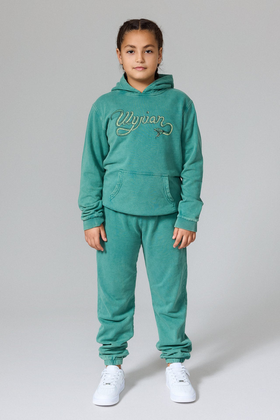 Kids Serpent Hoodie - Washed Green