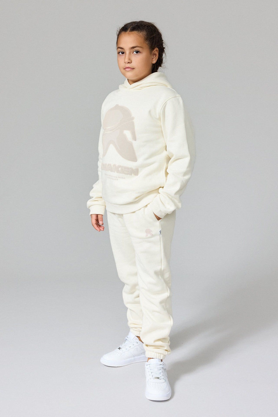 Kids 3D Helmet Hoodie - White