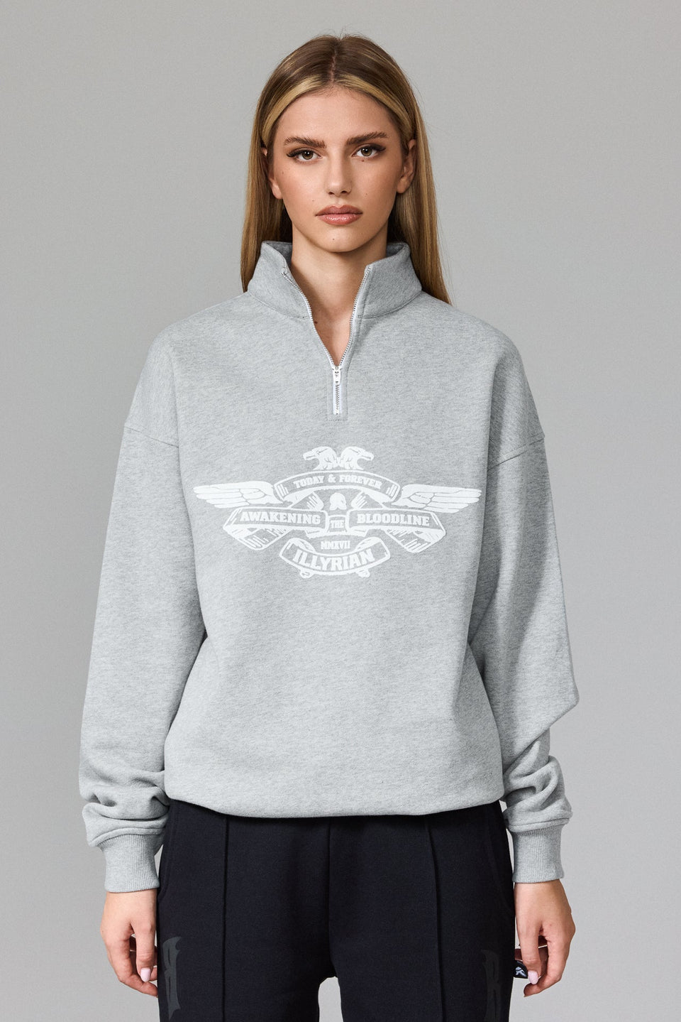 Illyrian Half Zip Sweater - Grey