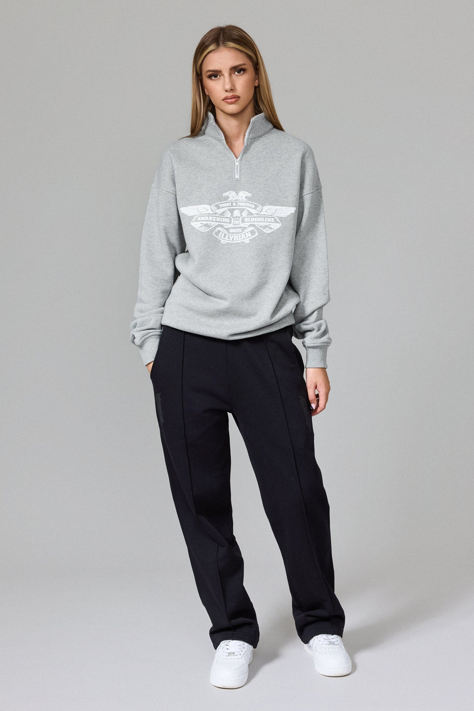 Illyrian Half Zip Sweater - Grey