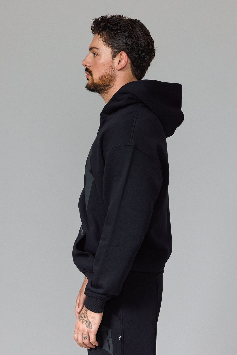 IB Zipped Hoodie - Black