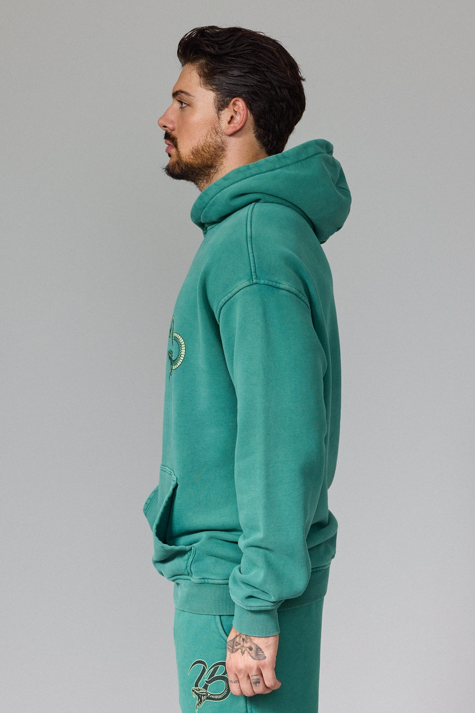 Illyrian Serpent Hoodie - Washed Green