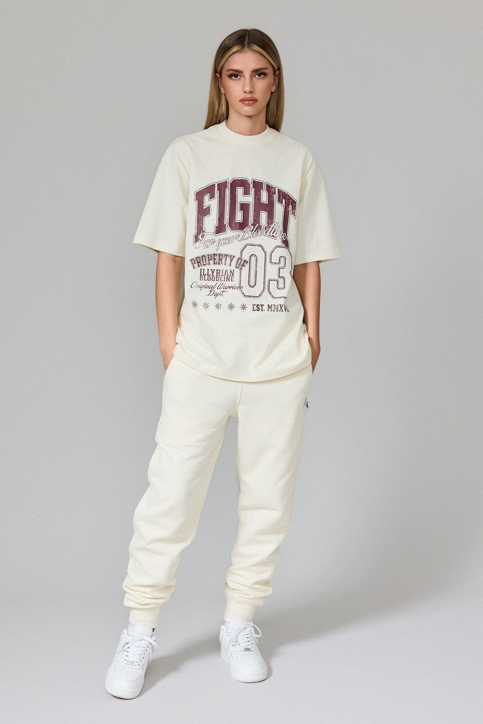 Illyrian Fight Print T-shirt - White