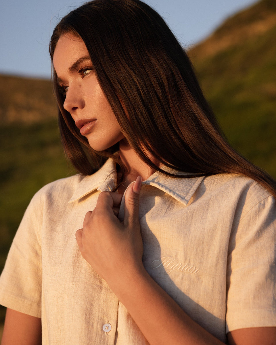 Women's Linen Shirt - Beige