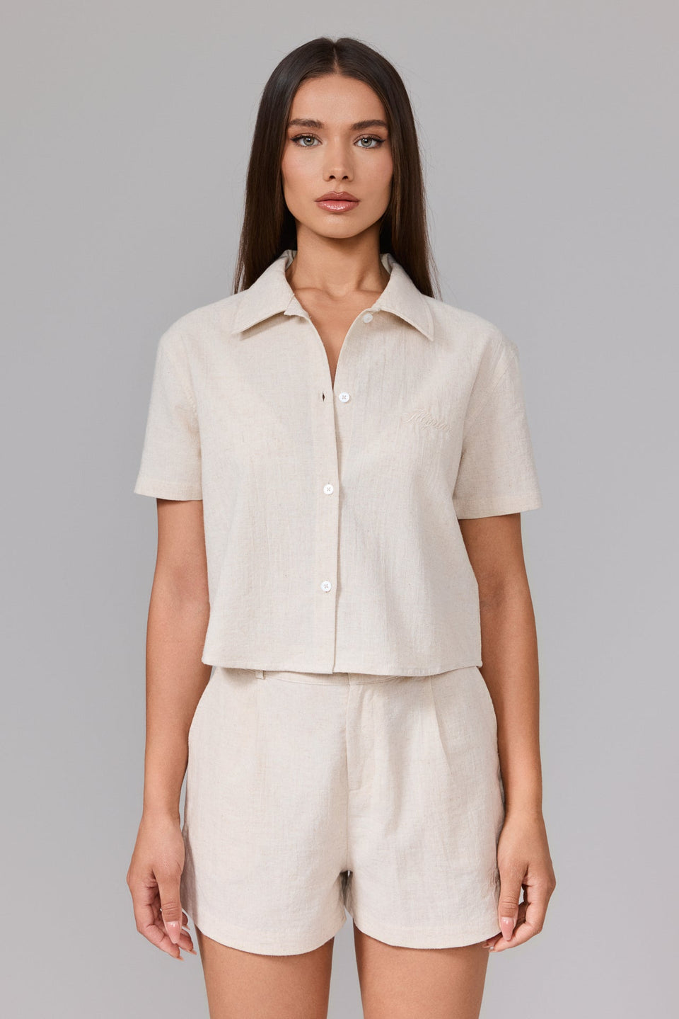 Women's Linen Shirt - Beige