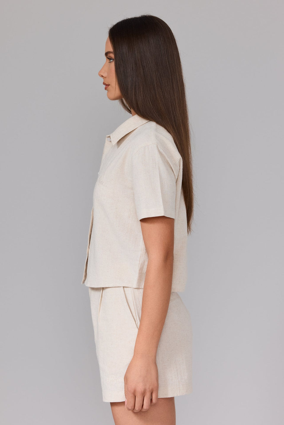 Women's Linen Shirt - Beige
