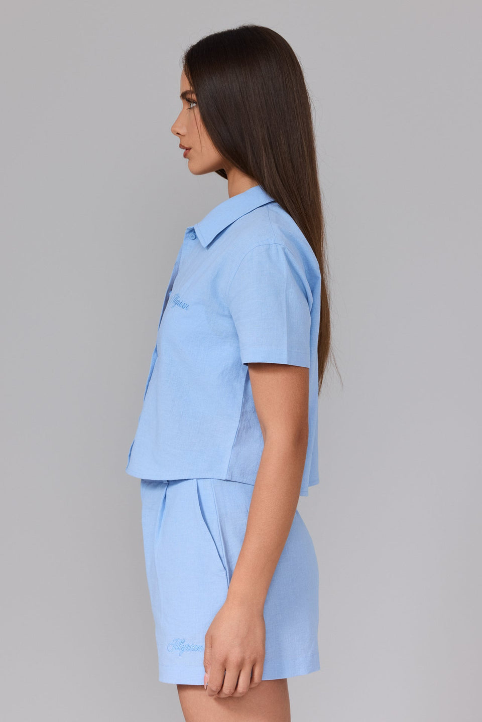 Women's Linen Shirt - Blue