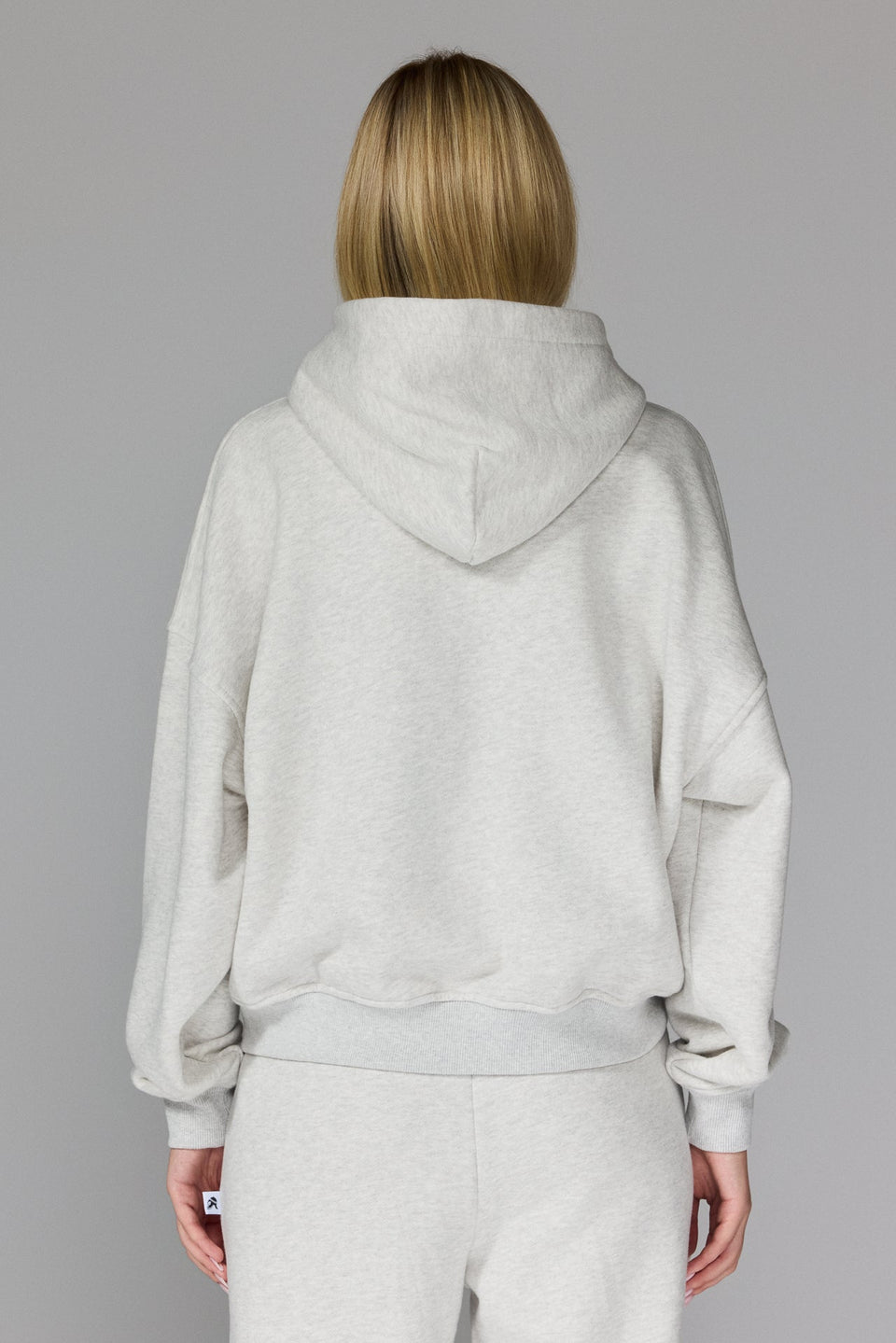 Women's Classical Zipped Hoodie - Grey Melange