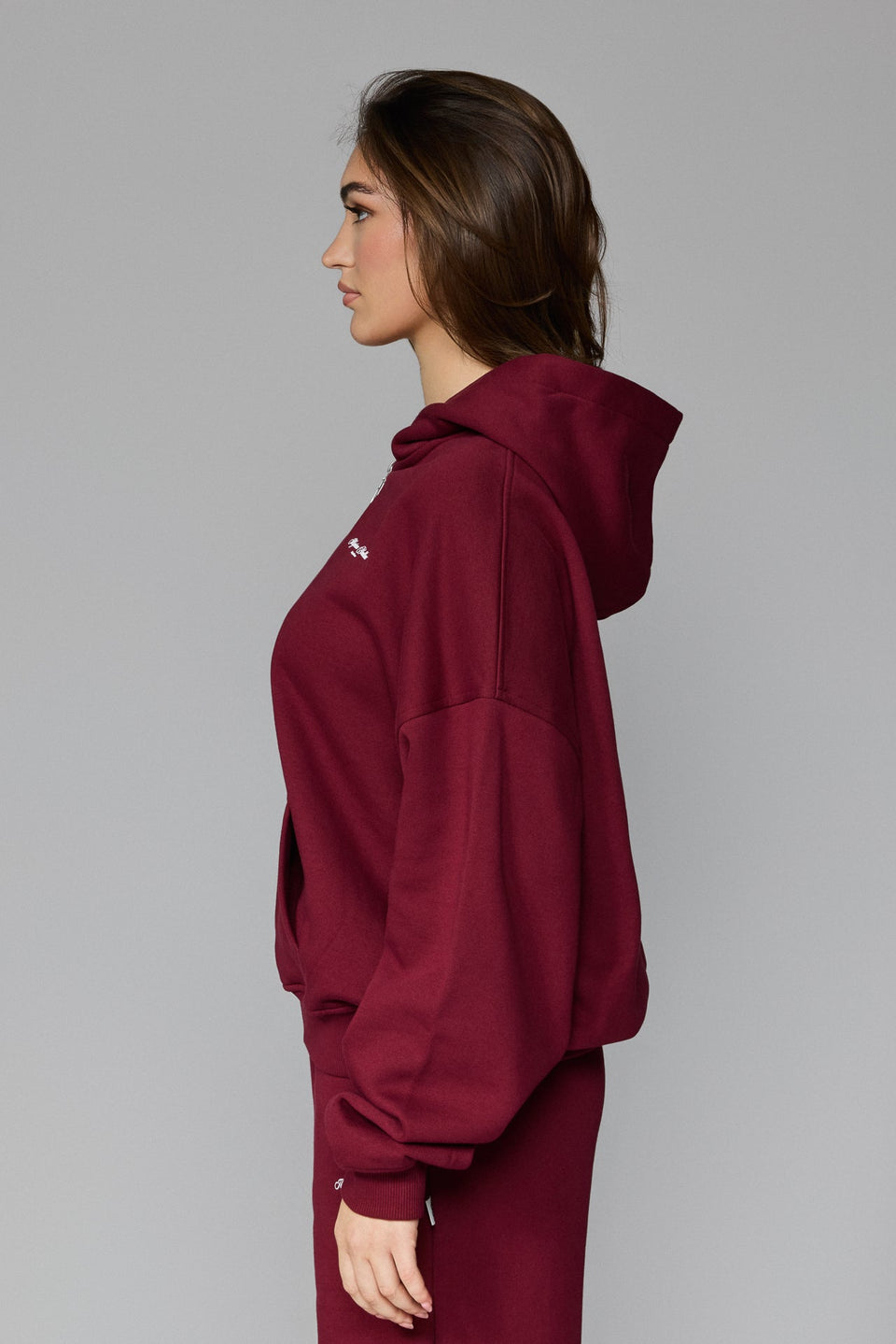 Women's Zipped Hoodie - Burgundy