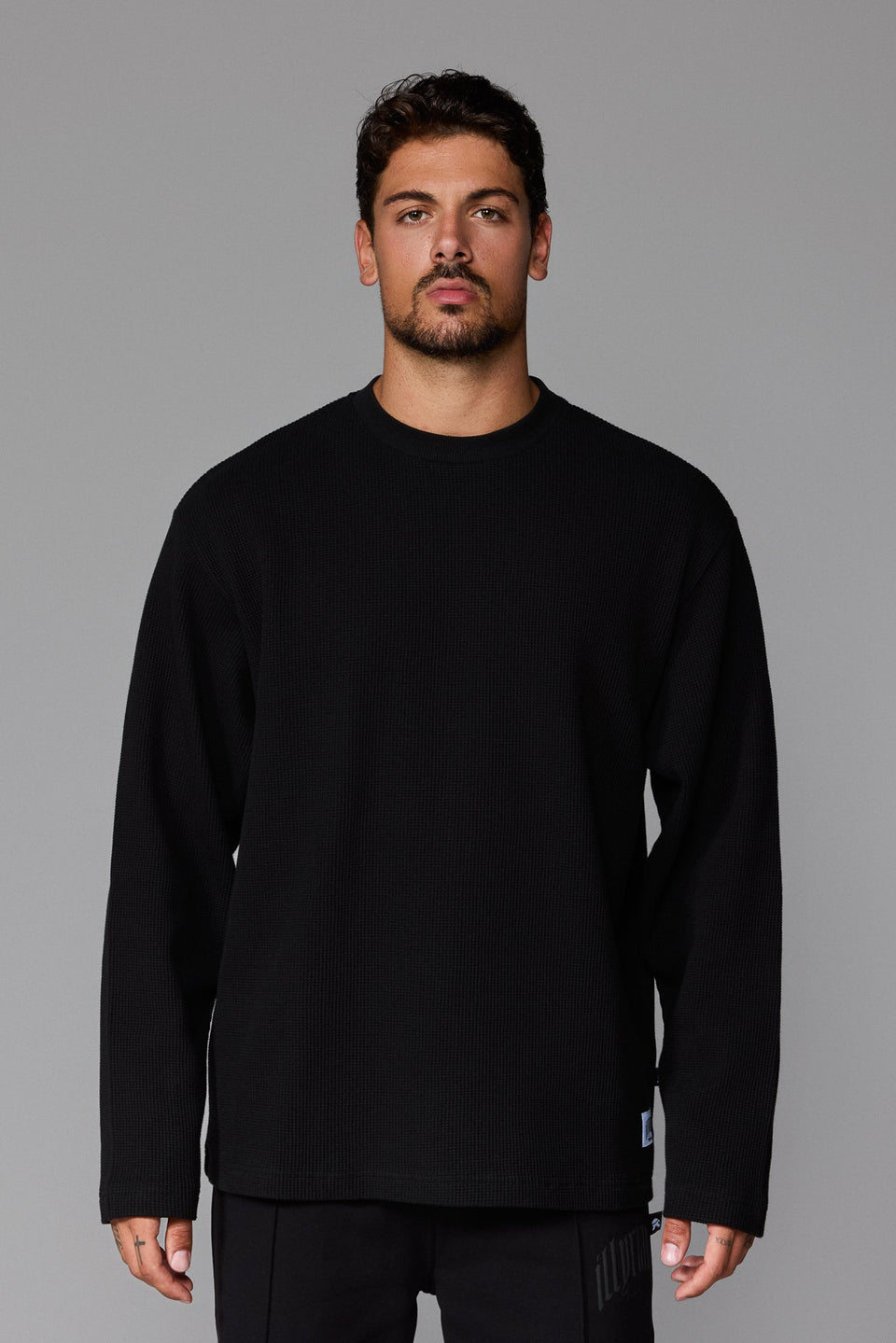 Illyrian Waffle Long Sleeve - Black