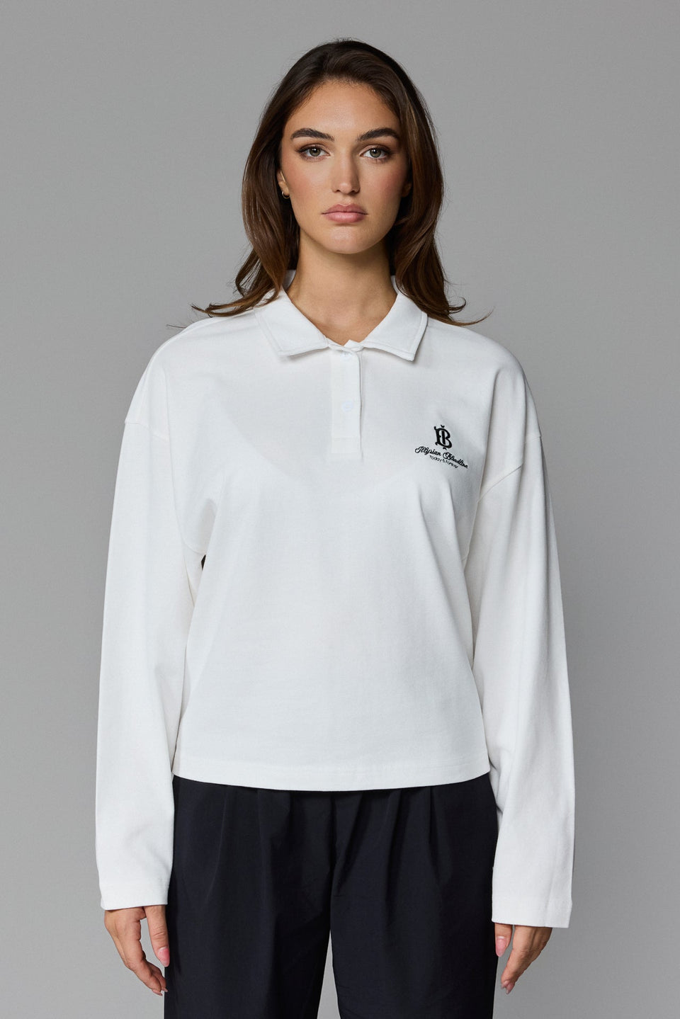 Women's Polo Long Sleeve - White