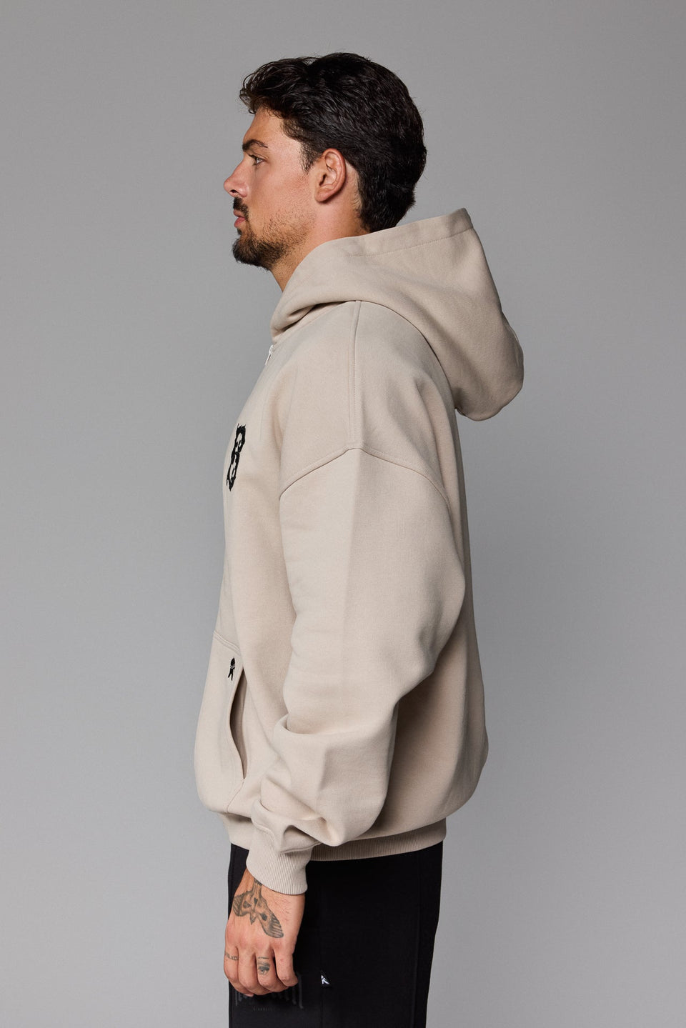 B Illyrian Zipped Hoodie - Stone
