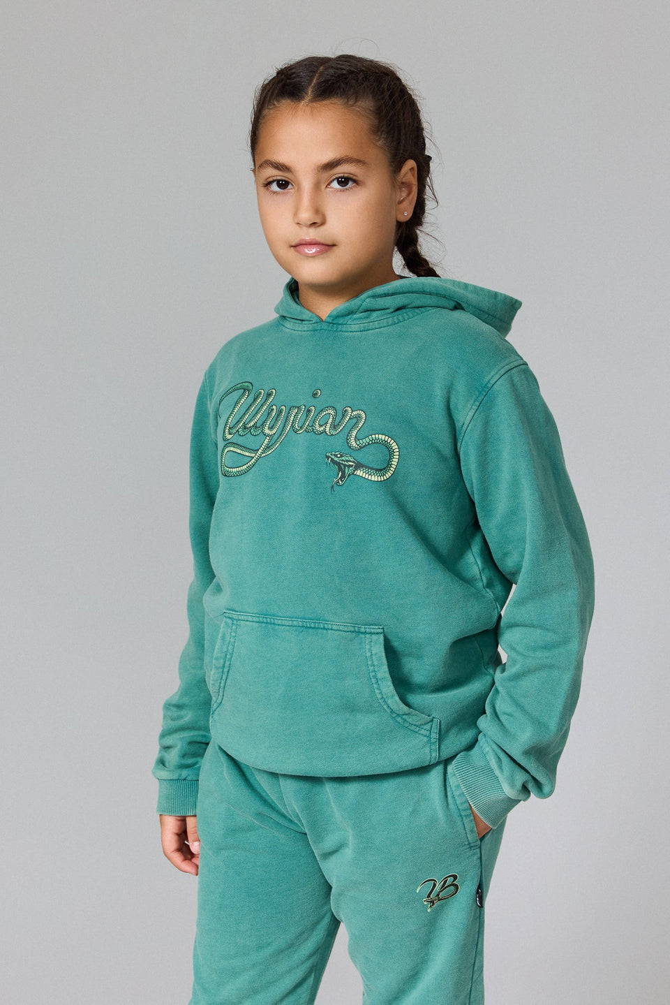 Kids Serpent Hoodie - Washed Green