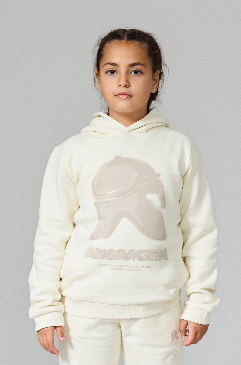 Kids 3D Helmet Hoodie - White