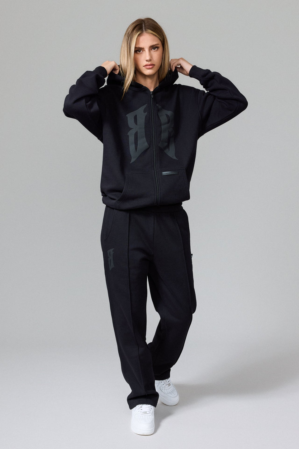 IB Zipped Hoodie - Black