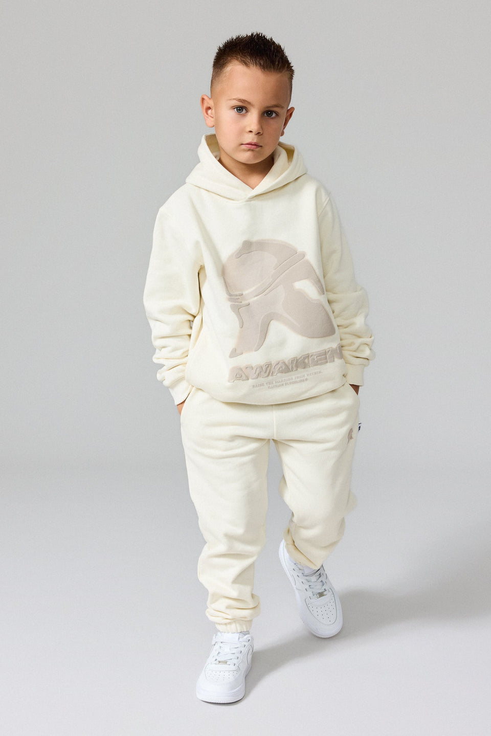 Kids 3D Helmet Joggers - White