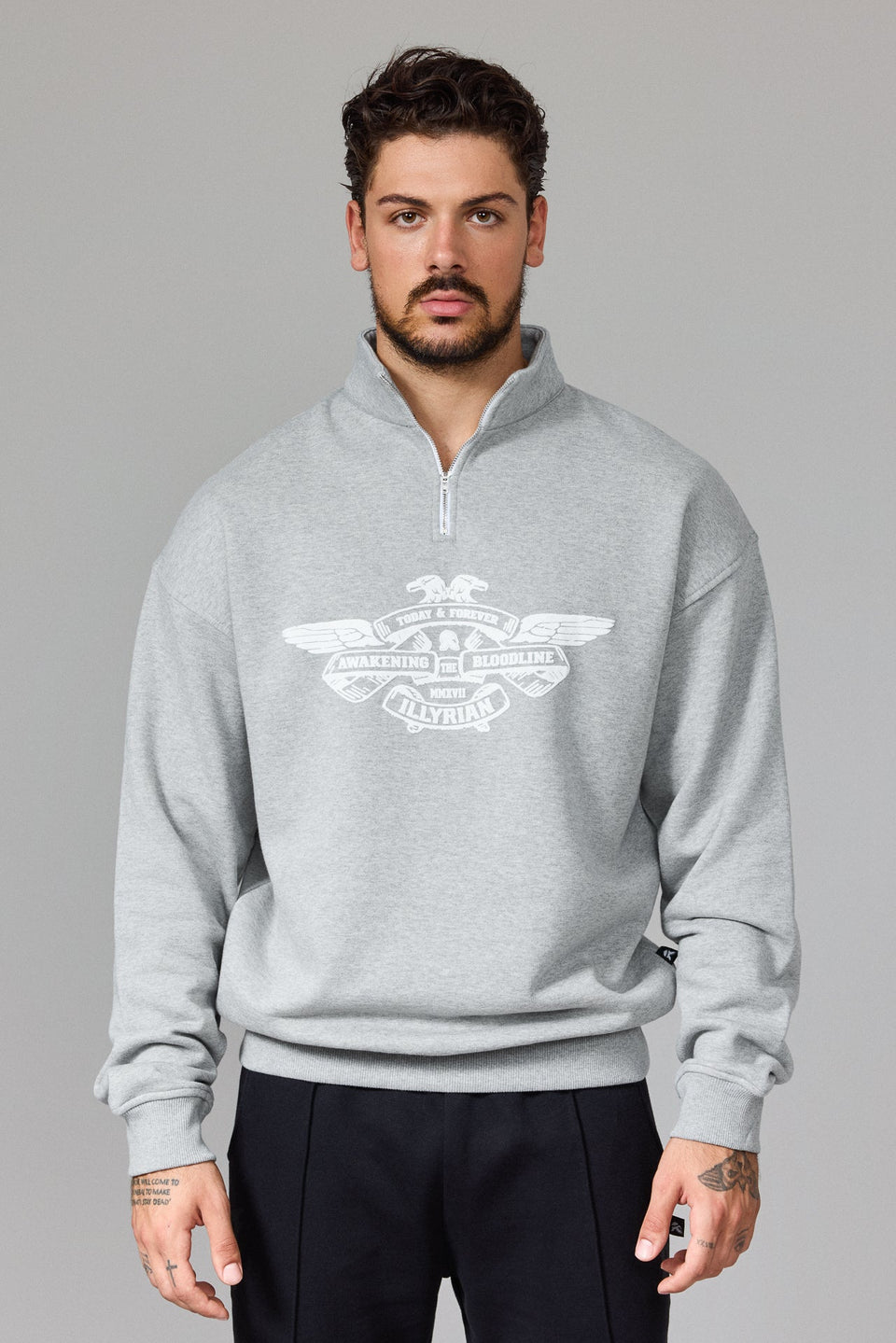 Illyrian Half Zip Sweater - Grey