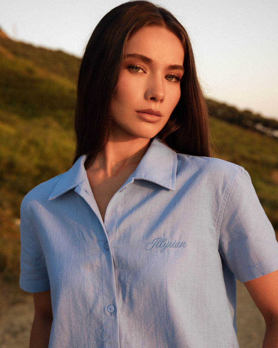 Women's Linen Shirt - Blue
