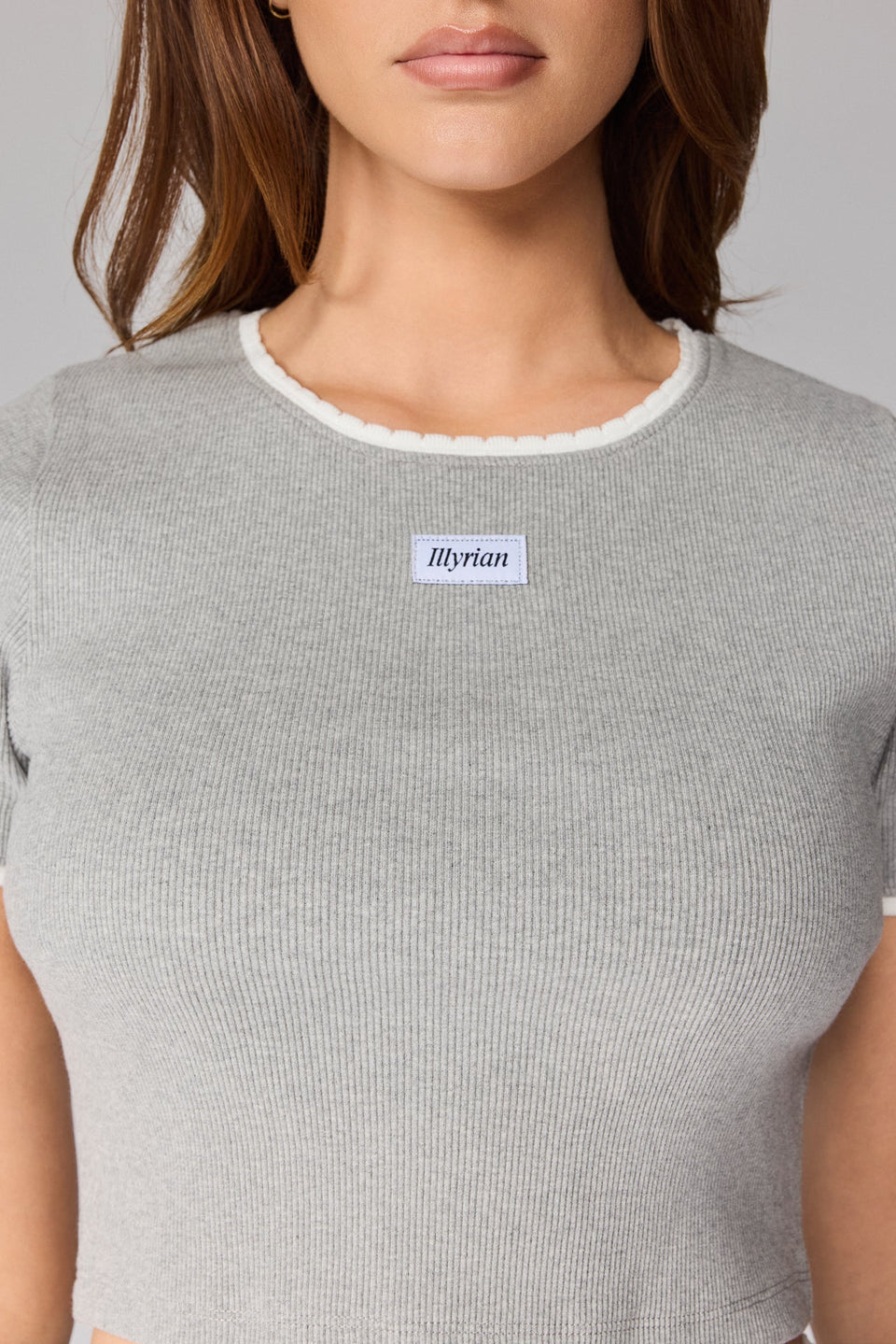 Illyrian Ribbed Top - Grey Melange
