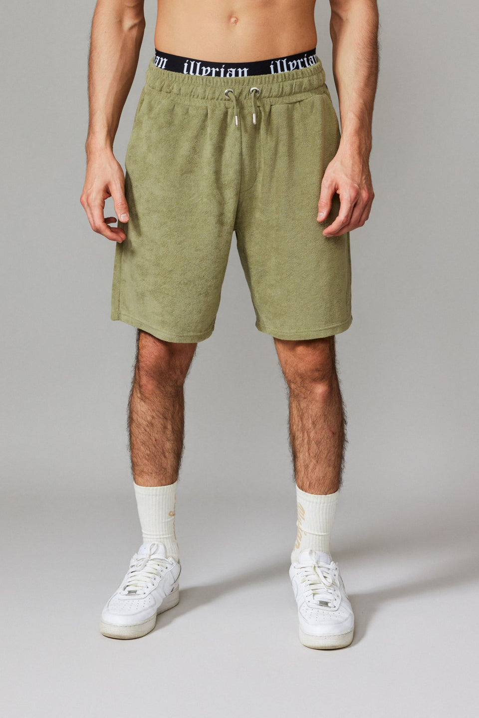 Men Towel Shorts - Green