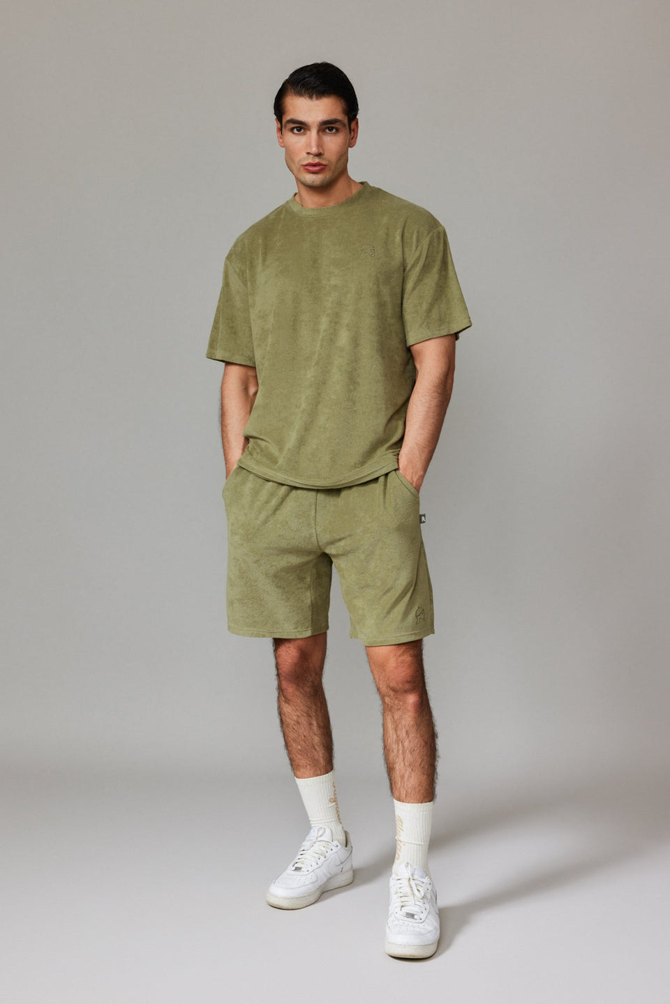 Men Towel Shorts - Green