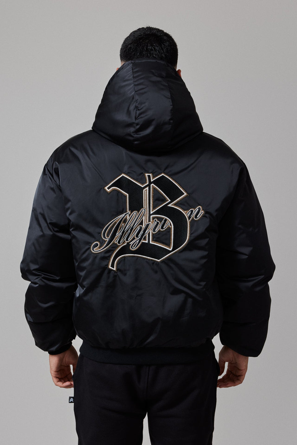 Hooded Bomber Jacket - Black