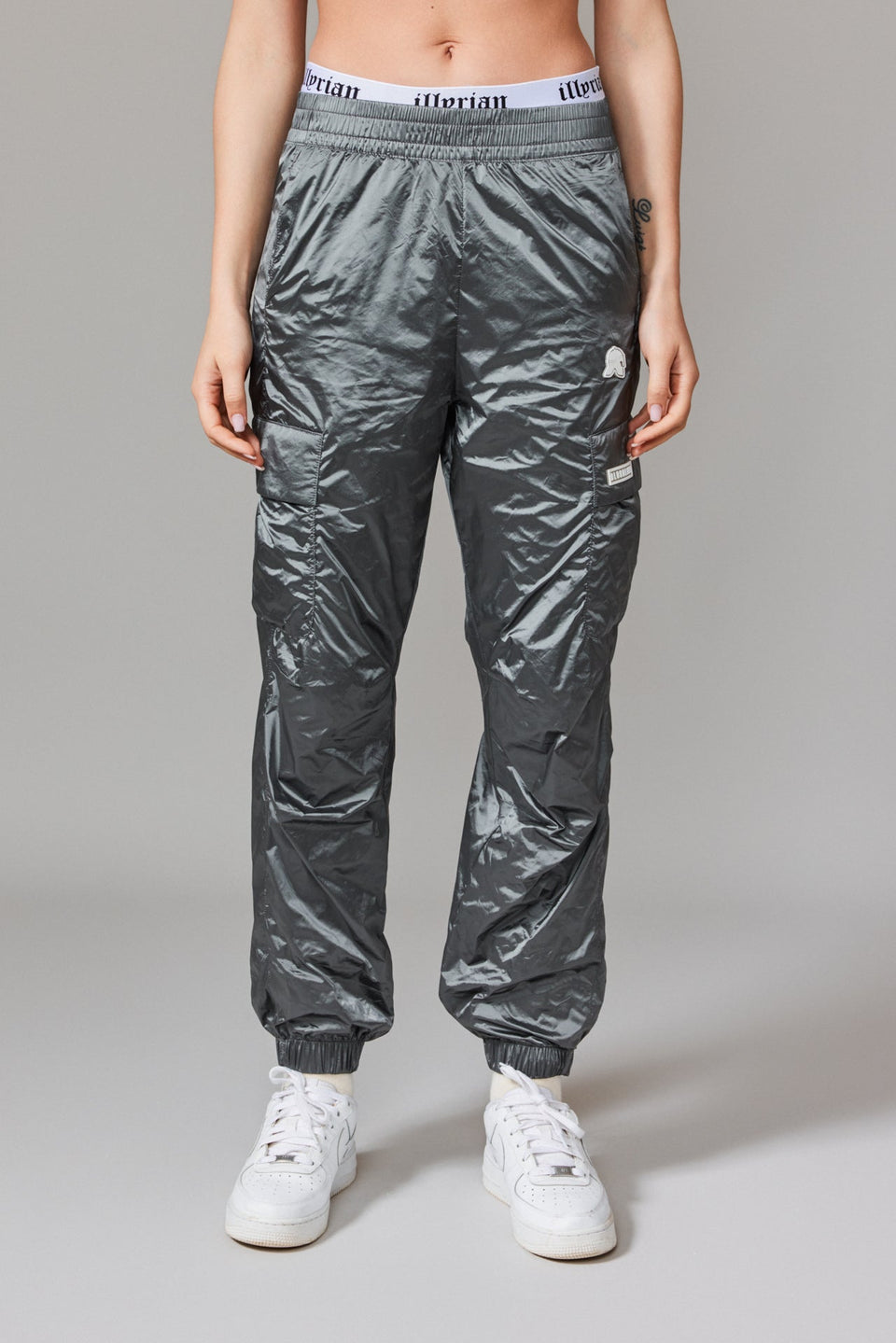 Women Windbreaker Joggers - Silver