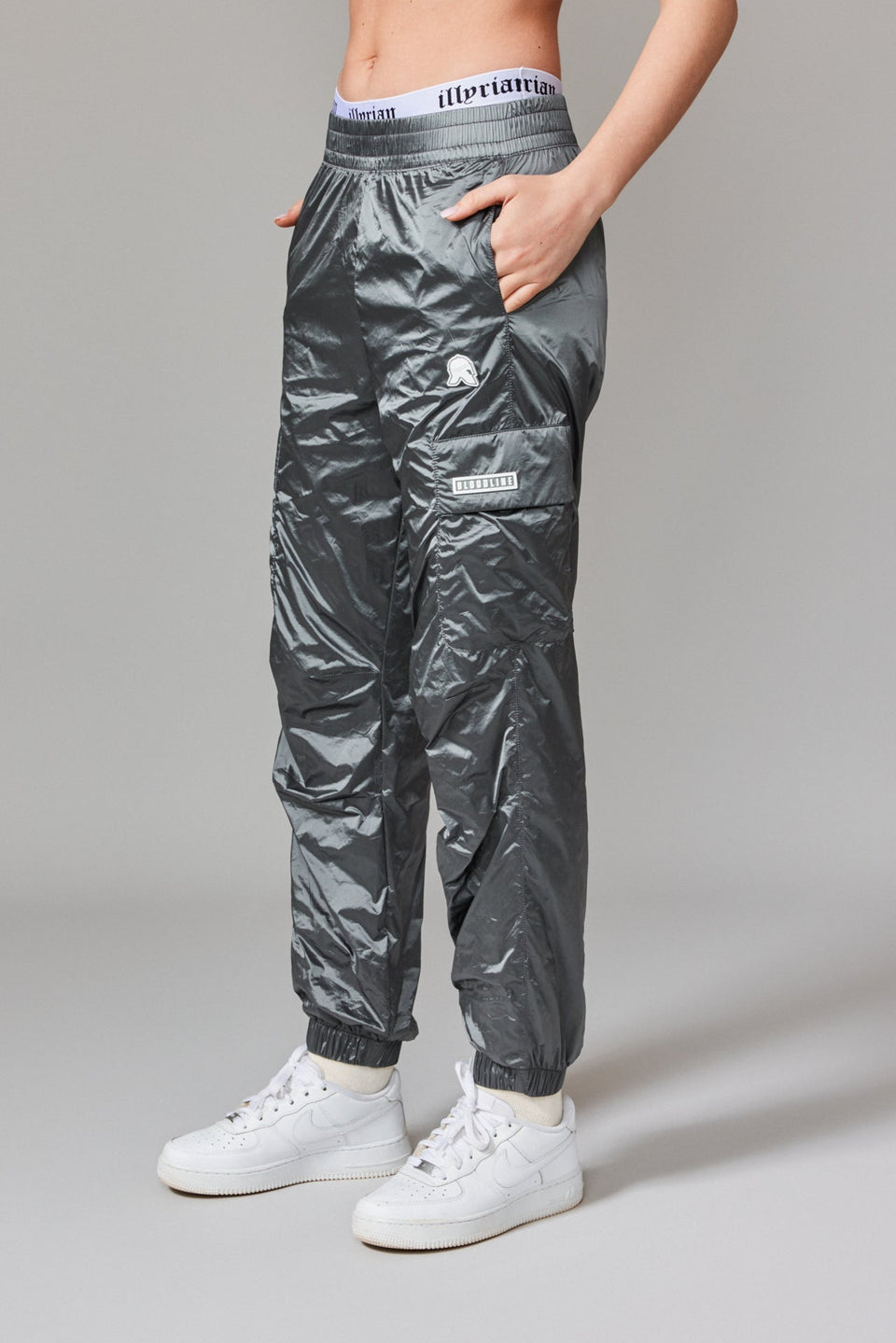 Women Windbreaker Joggers - Silver