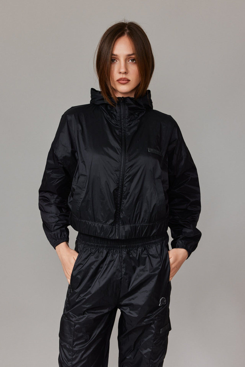 Women Windbreaker Jacket - Black