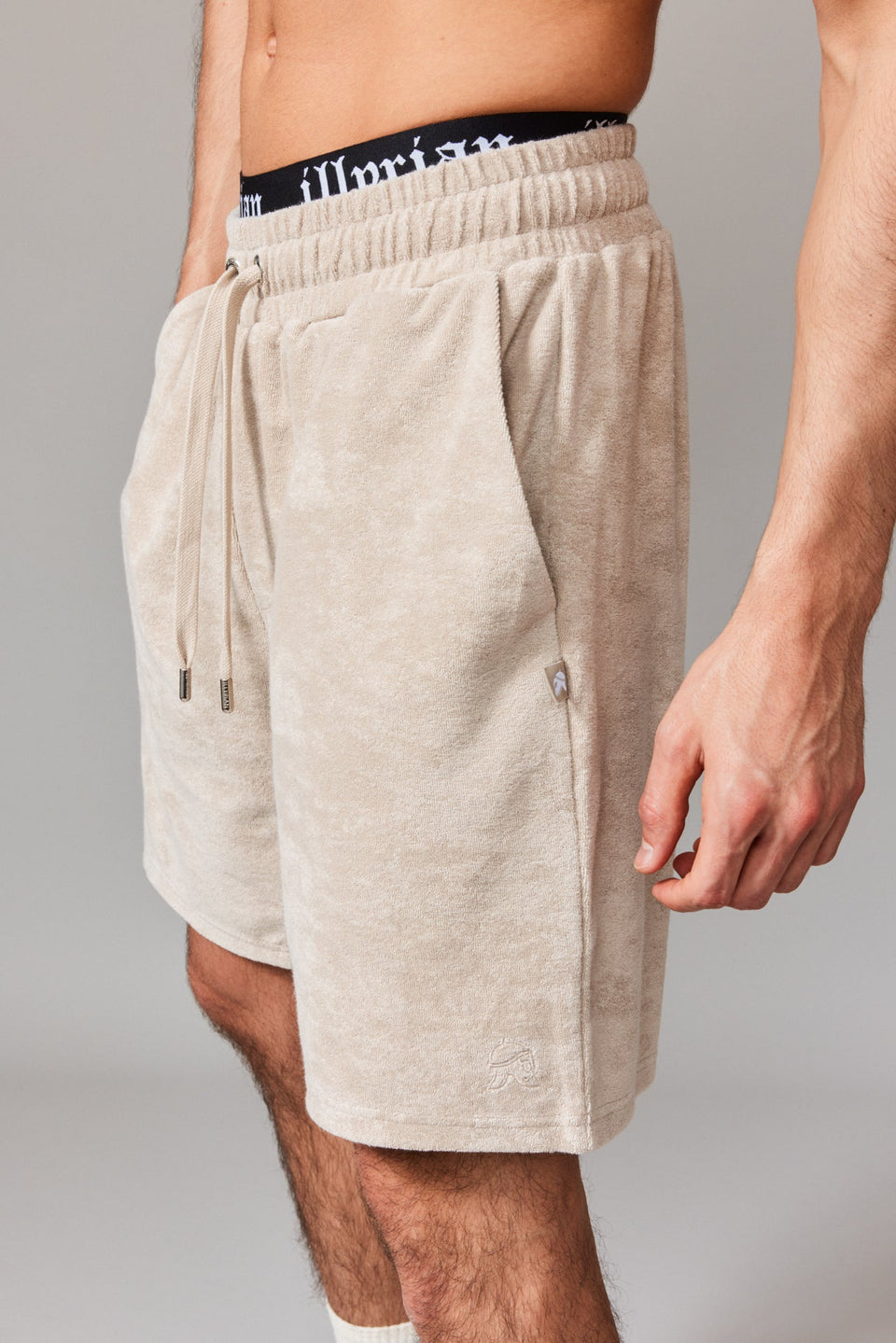 Men Towel Shorts - Stone